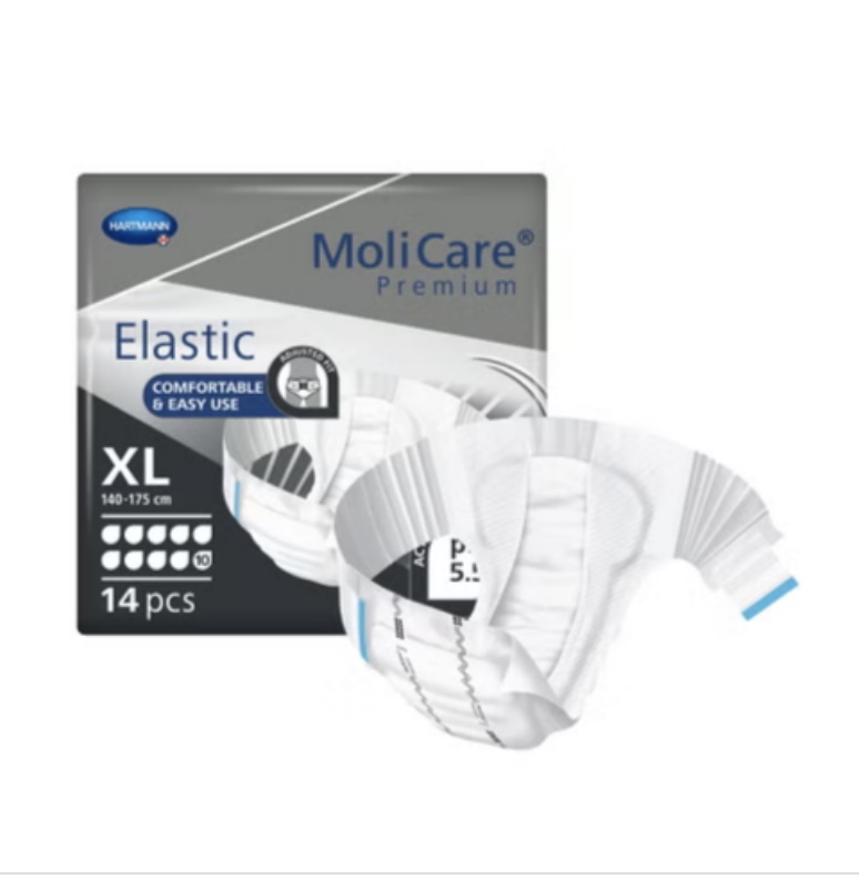  Brief MoliCare® Premium Elastic 10D Adult X-Large Unisex Disposable Heavy Absorbency BRIEF, MOLICARE PREMIUM ELASTIC 10D XLG (14/PK)-bg